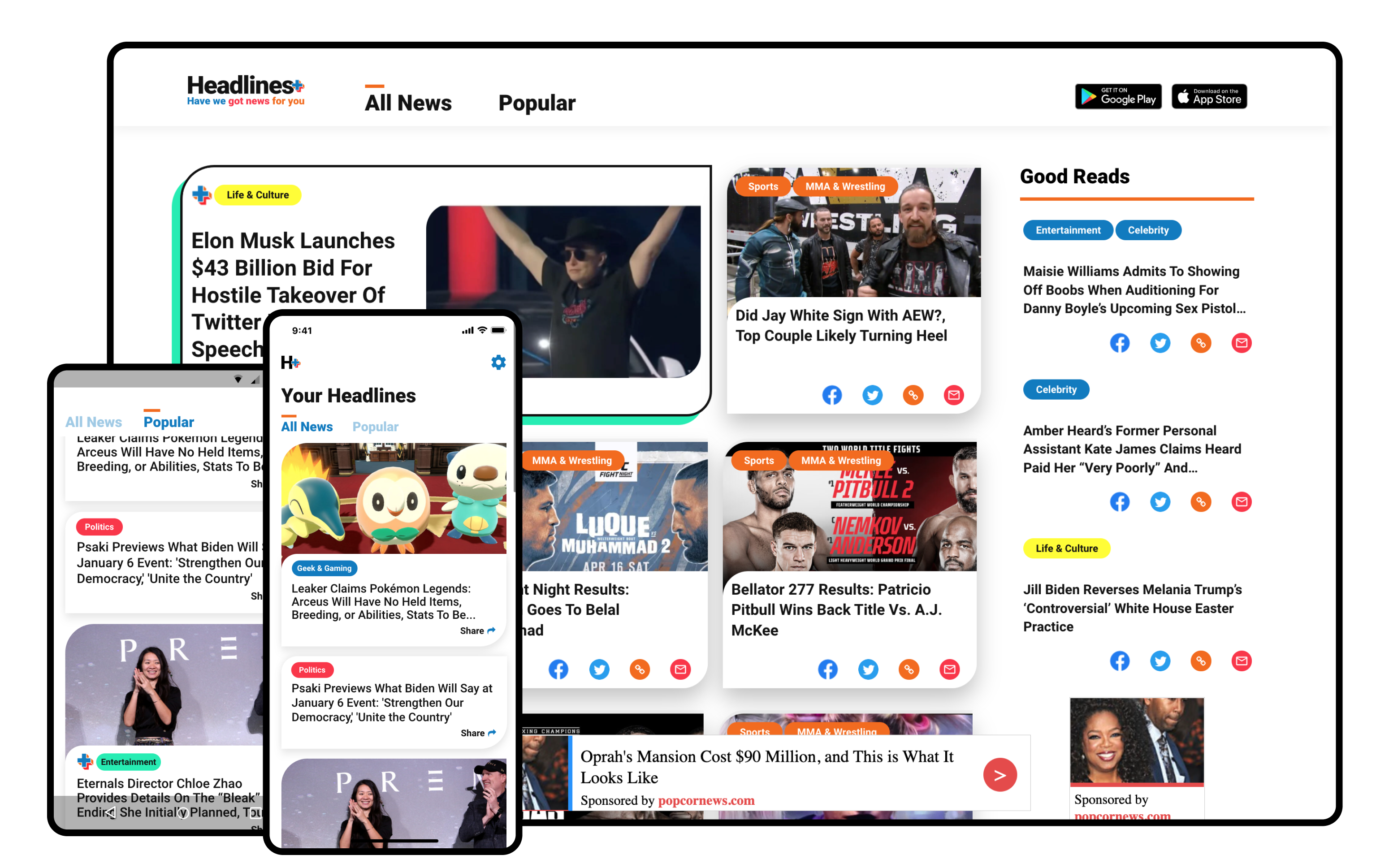 headlines plus thumbnail